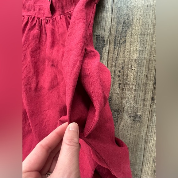 Son de Flor Classic Marsala Red Dress with Garden Embroidered Collar Size Small - Picture 7 of 11